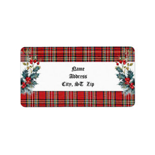 Christmas Plaid Return Address Labels