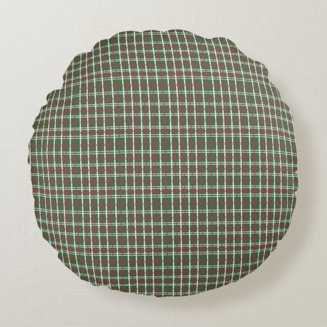 Christmas plaid round cushion (Front)