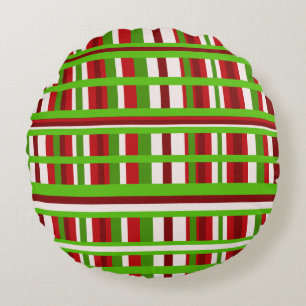 Christmas Plaid Round Cushion
