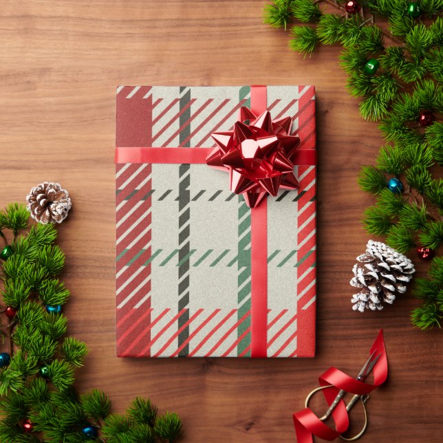 Christmas Plaid Tartan Pattern Wrapping Paper (Holiday Gift)