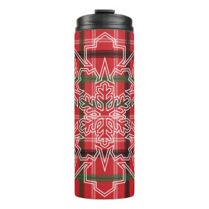 Christmas plaid thermal tumbler