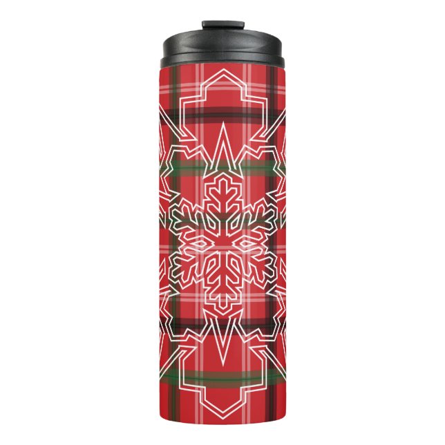 Christmas plaid thermal tumbler (Front)