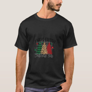 Christmas Plaid Tree Leopard Graphic  T-Shirt