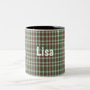 Christmas plaid Two-Tone coffee mug