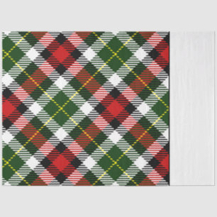 Christmas Plaid Two Tone Festive Red Green White Tissue Paper