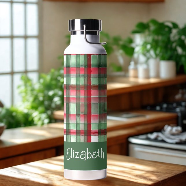 Christmas Plaid Water Bottle (Creator Uploaded)