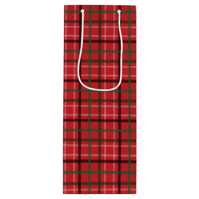 Christmas plaid wine gift bag (Front)