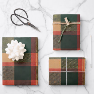 Christmas Plaid Wrapping Paper Sheet