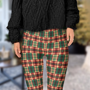 Christmas Plaids Chequered Effect Leggings