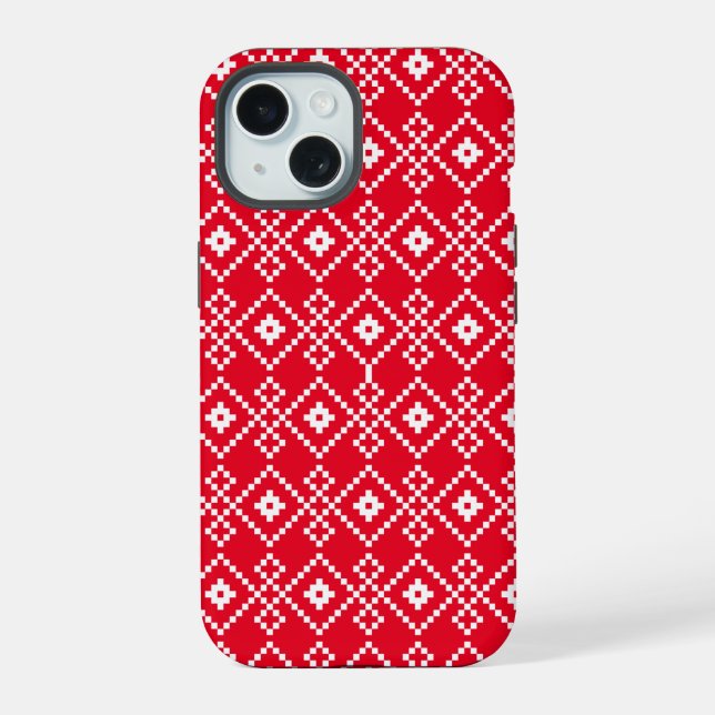 Christmas Plain Sweater iPhone 15 Case (Back)