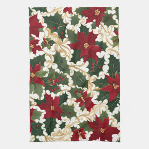 christmas plants galore kitchen towel