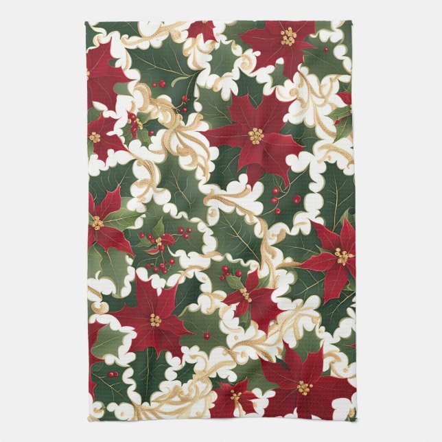 christmas plants galore kitchen towel (Vertical)