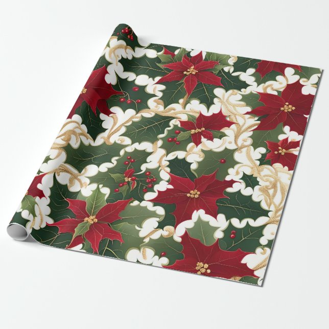 christmas plants galore wrapping paper (Unrolled)