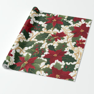 christmas plants galore wrapping paper