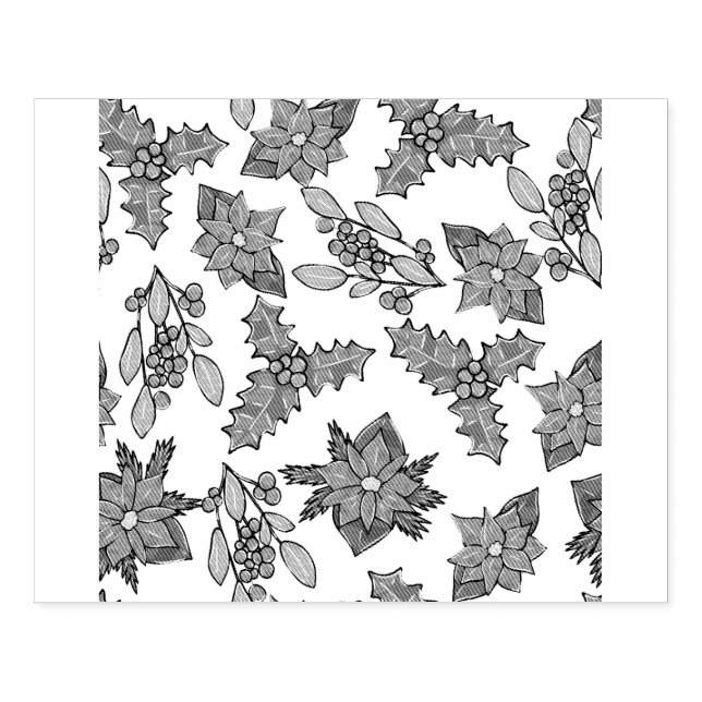 Christmas plants pattern rubber stamp (Imprint)