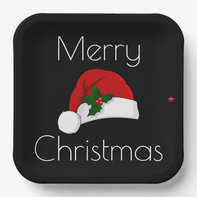 Christmas Plates Santa Hat HAMbyWG (Front)