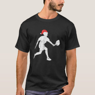 Christmas Player Santa Playing Pickleball Xmas T-Shirt