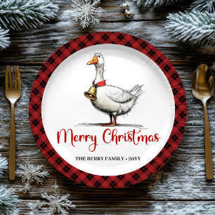 Christmas Playful Silly Goose Humour Party Plates