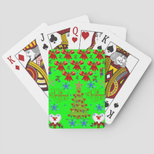 Christmas playing card deck green light