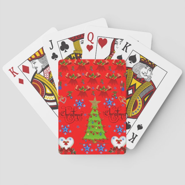 Christmas playing card deck red (Back)