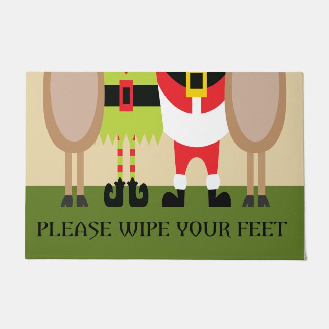 Christmas Please Wipe Your Feet Door Mat (Front)