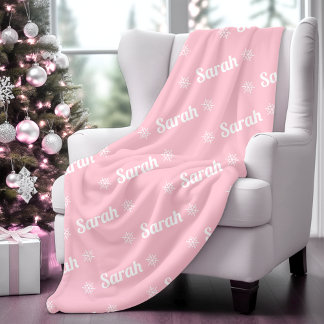 Christmas Plush Personalised Name Sherpa Blanket