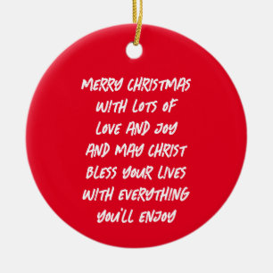 CHRISTMAS POEM CERAMIC TREE DECORATION