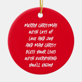 CHRISTMAS POEM CERAMIC TREE DECORATION