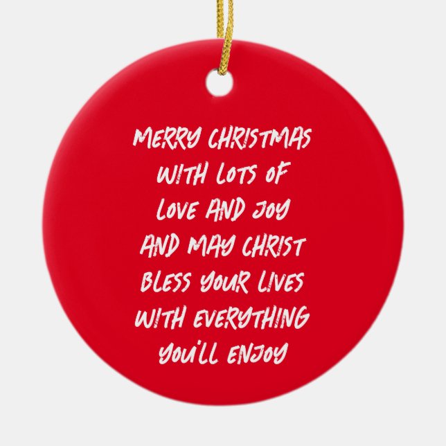 CHRISTMAS POEM CERAMIC TREE DECORATION (Front)