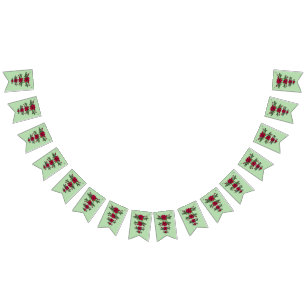 Christmas poinsetta bunting banner