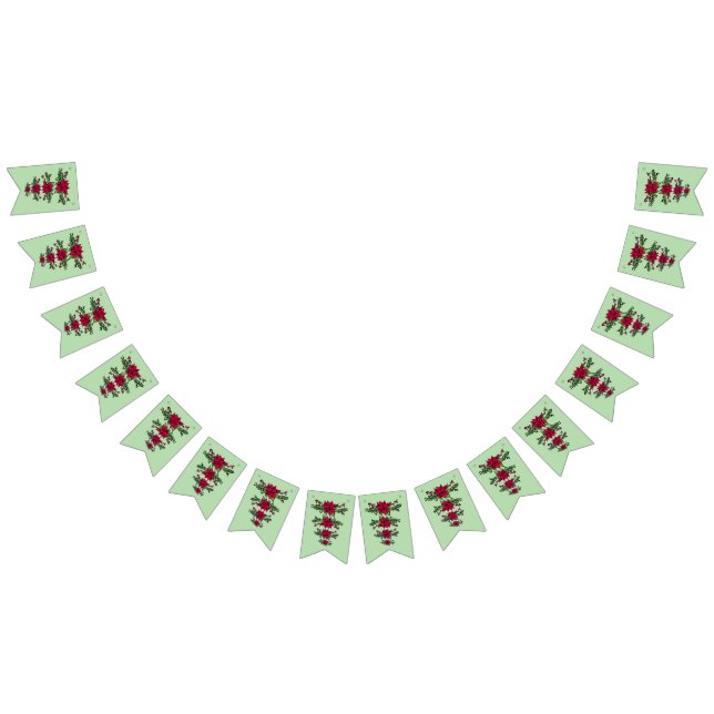 Christmas poinsetta bunting banner (All)