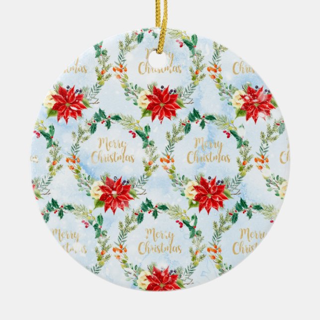 Christmas Poinsetta Decoration Xmas Gift Pattern (Front)