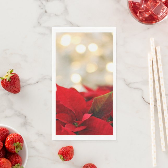 Christmas Poinsetta Napkin (Insitu)