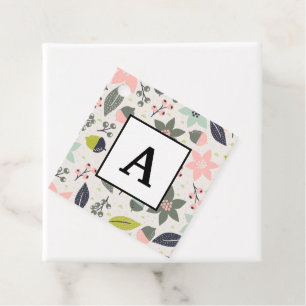 Christmas Poinsettia Acorns Grey Aqua Lime Green Favour Tags