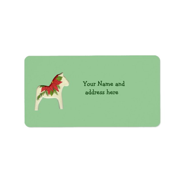Christmas Poinsettia Address Label (Front)