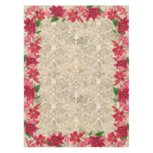 Christmas Poinsettia Amaryllis Tablecloth