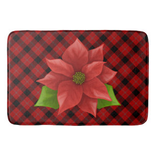 Christmas Poinsettia Bath Mat