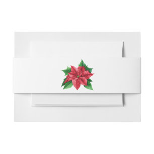 Christmas Poinsettia Belly Band Invitation Belly Band