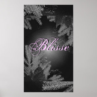 Christmas Poinsettia Black And Grey Blisse I Poster