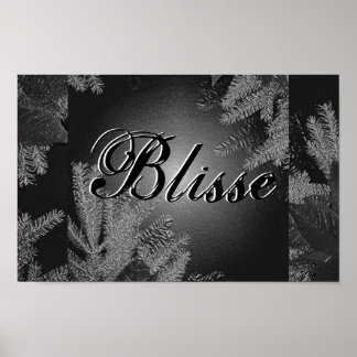 Christmas Poinsettia Black And Grey Blisse II Poster