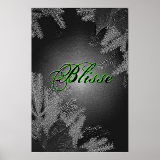 Christmas Poinsettia Black And Grey Blisse III Poster