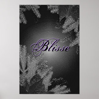 Christmas Poinsettia Black And Grey Blisse III Poster