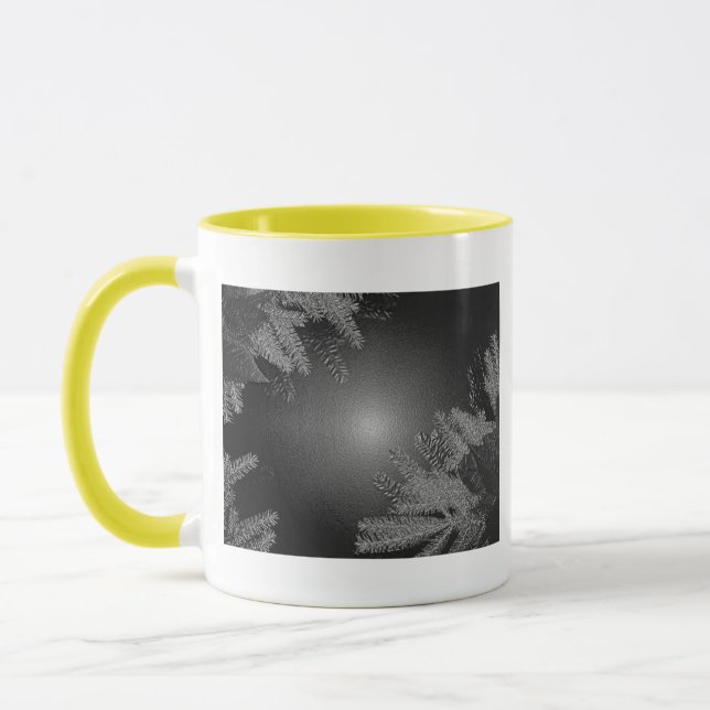 Christmas Poinsettia Black And Grey I Mug (Left)