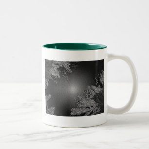 Christmas Poinsettia Black And Grey II Two-Tone Coffee Mug