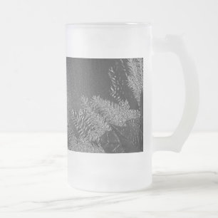 Christmas Poinsettia Black And Grey VI Frosted Glass Beer Mug