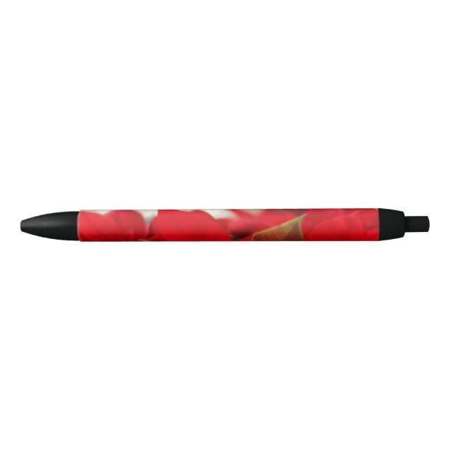Christmas Poinsettia Black Ink Pen (Front)