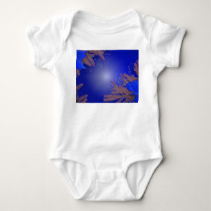 Christmas Poinsettia Blue VIII Baby Bodysuit