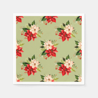 Christmas Poinsettia Classic Botanical Napkin