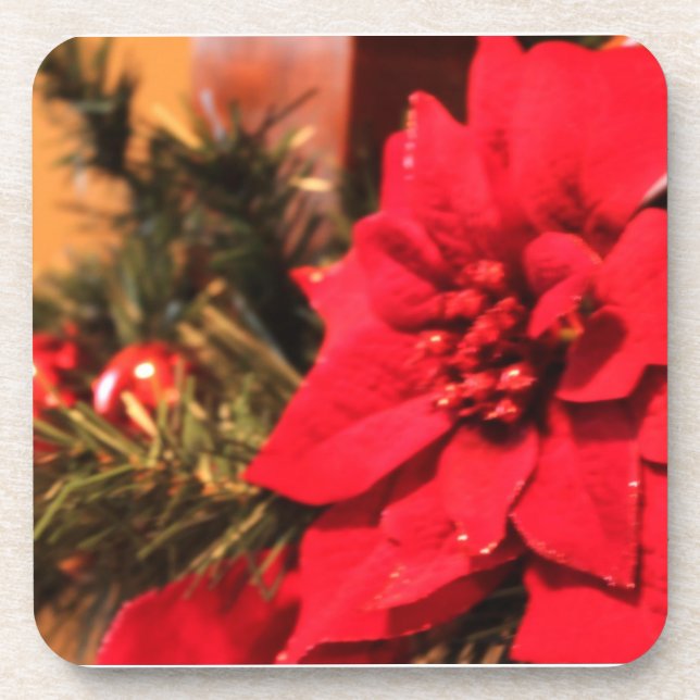 Christmas Poinsettia Coaster (Front)