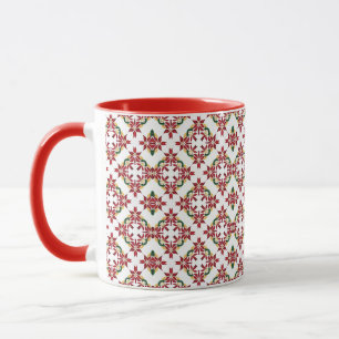 christmas poinsettia coffee mug